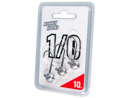 Monkey Lures Jigová hlavička MNKY Hooks 1/0 Raw 3ks