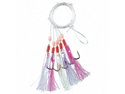 Multicolour flash 5-hooks size 1/0