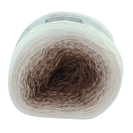 YarnArt Rosegarden 250g/1000m č.308 Biela, hnedá