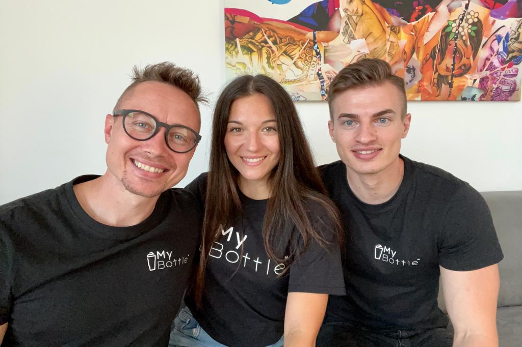 zakladatelia  mybottle.sk Lukáš Dominika Mário