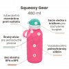 Silikónová fľaša Squeasy Gear ružová 480 ml