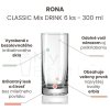 Pohár na vodu RONA CLASSIC Mix DRINK 6 ks - 300 ml
