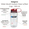 Nalgene Wide Mouth Sustain Clear w:Red Cap 500 ml