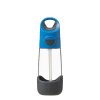Plastová fľaša na pitie so slamkou b.box - modrá/šedá 450 ml