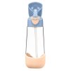 Plastová fľaša na pitie so slamkou b.box - broskyňová/modrá 600 ml