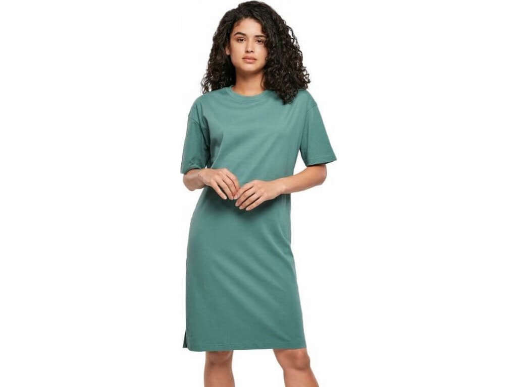 Oversize šaty Urban Classics s rozparkem z organické bavlny (Barva černá, Velikost 3XL)