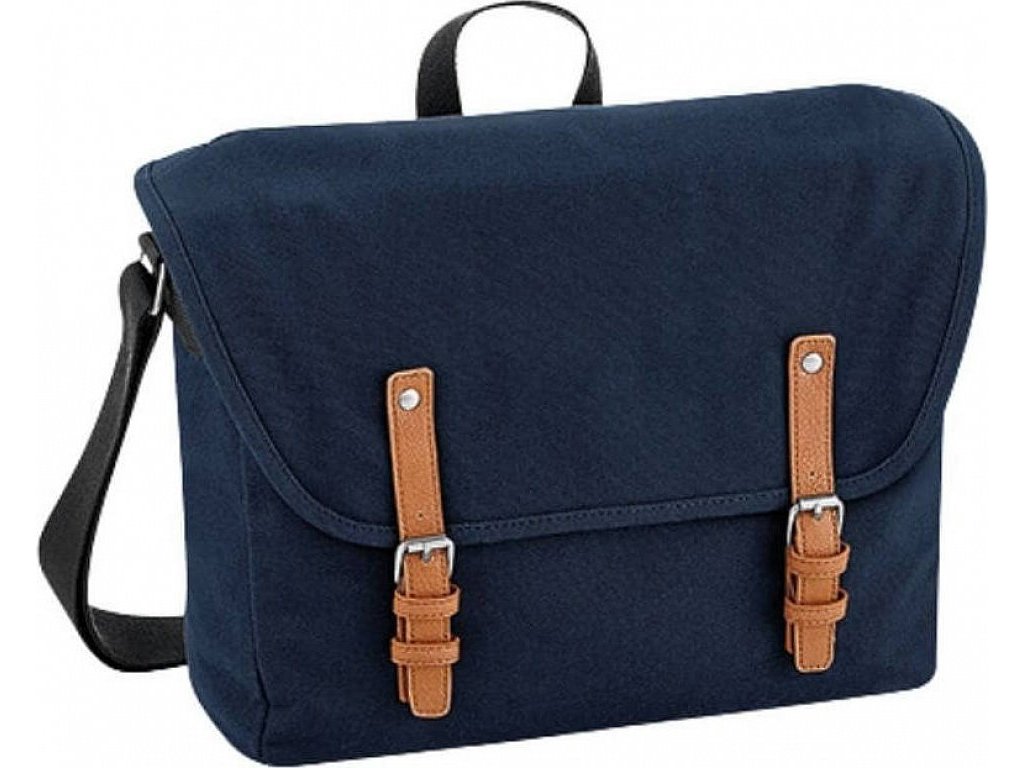 Plátěná brašna vintage Messenger s vnitřním organizátorem 12 l (Barva černá, Velikost 42 x 29 x 15 cm)