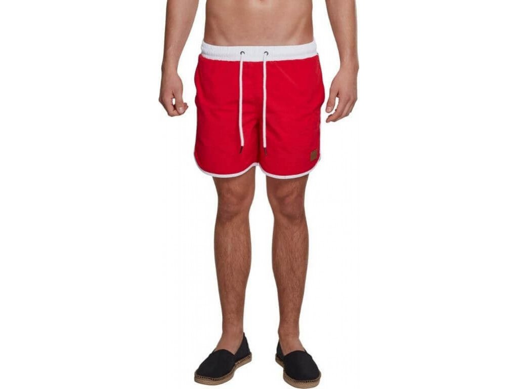 Dvoubarevné retro šortky na plavání Urban Classics (Velikost 3XL, Barva modrá námořní - bílá)