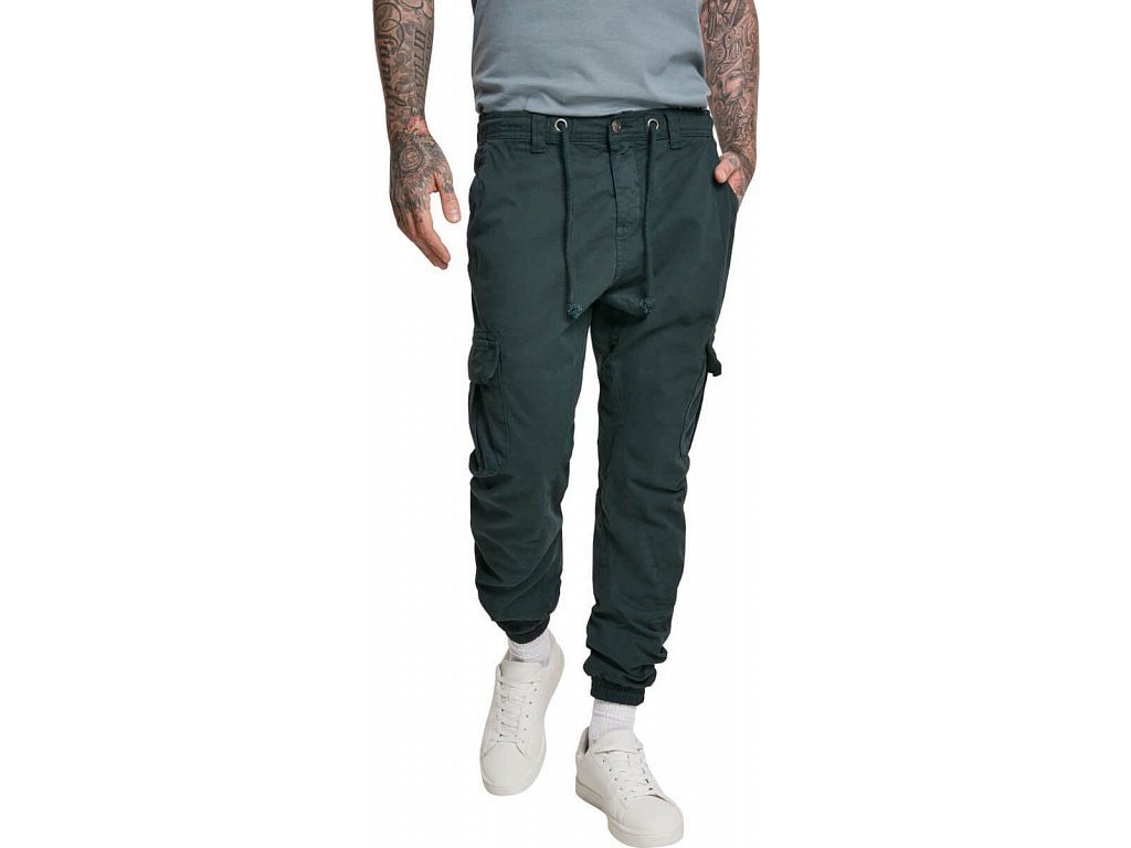 Pánské bavlněné kapsáčové kalhoty Urban Classics (Barva černá, Velikost 3XL)