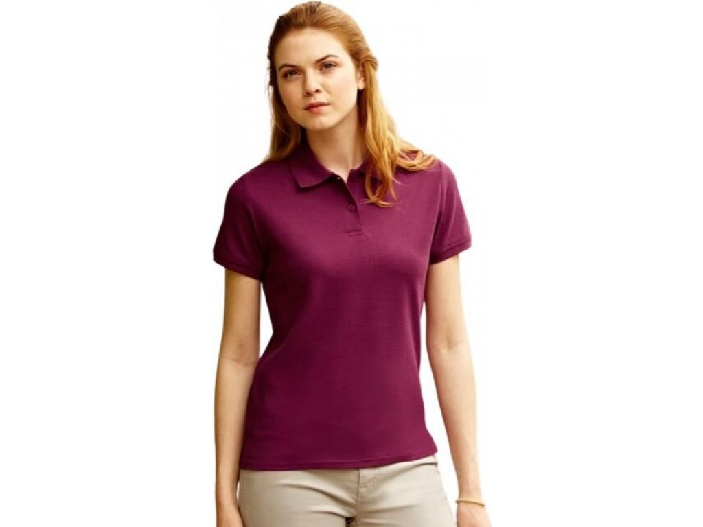 Dámská bavlněná polokošile Premium Fruit of the Loom 170 g/m (Velikost XS, Barva modrá azurová)