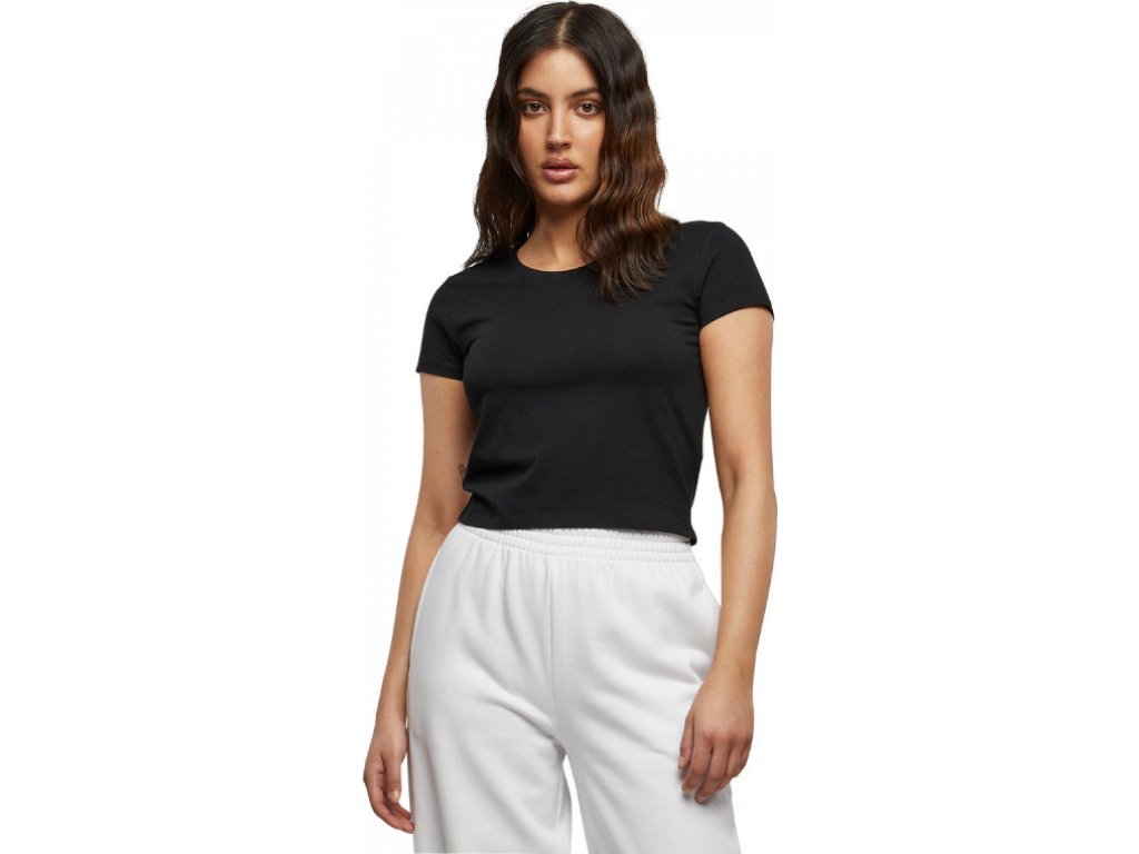 Dámské crop top tričko Urban Classics (Barva černá, Velikost L)
