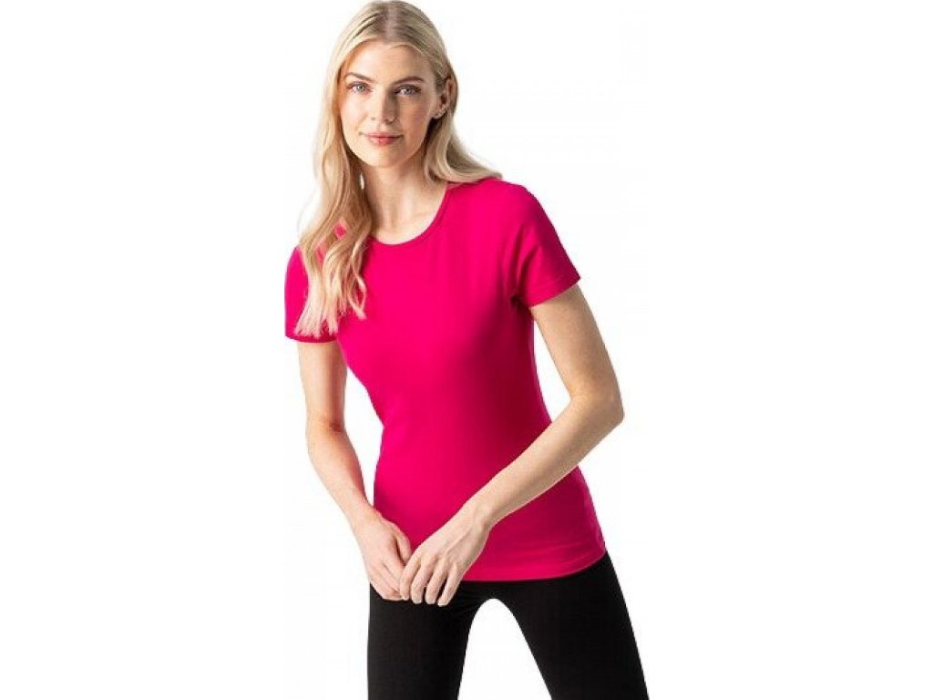 Dámské mírně prodloužené strečové triko Skin Fit s elastanem 165 g/m (Velikost XS, Barva růžová světlá)