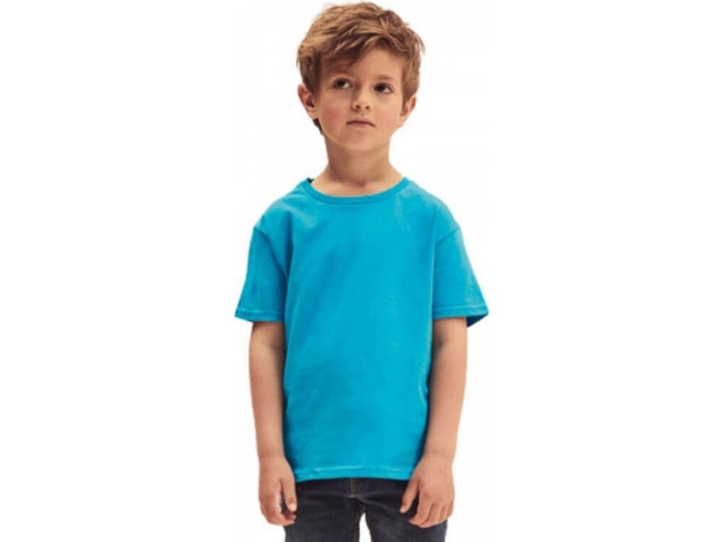 Dětské slim-fit tričko Iconic Fruit of the Loom 150 g/m (Velikost 104, Barva bílá)
