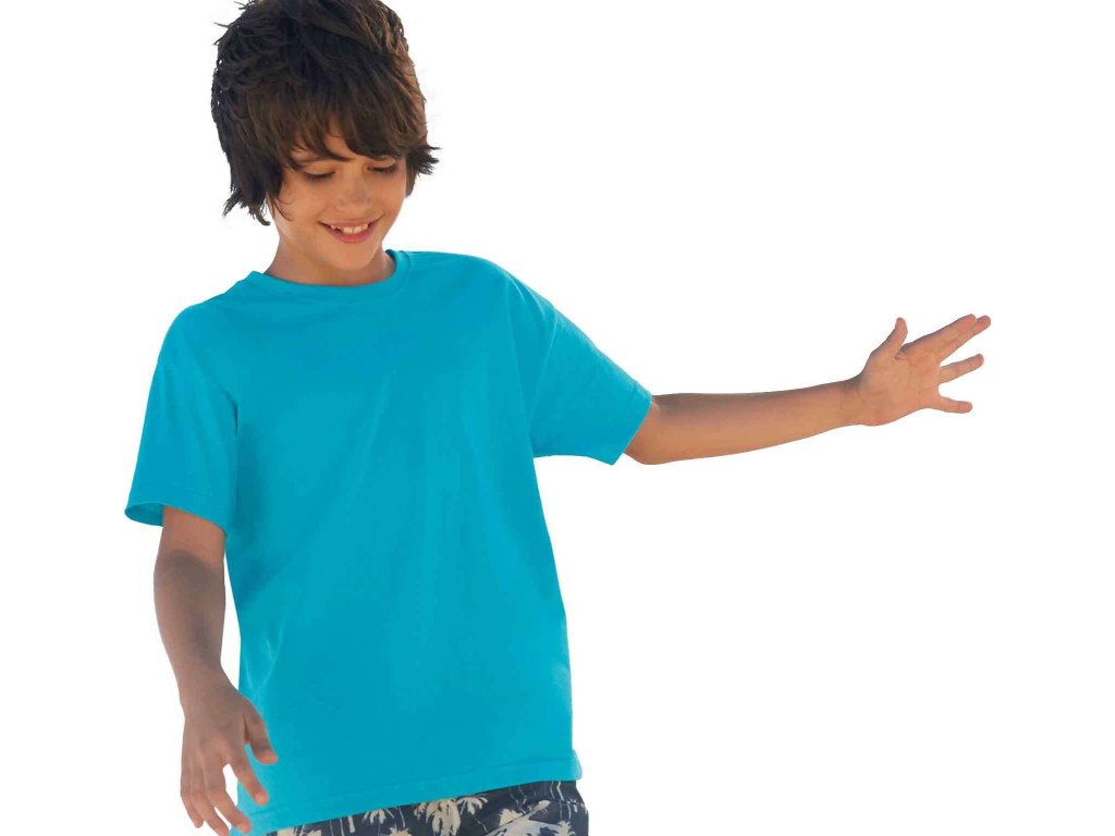 Dětské tričko Valueweight T 100% bavlna Fruit of the Loom (Velikost 104, Barva modrá azurová)