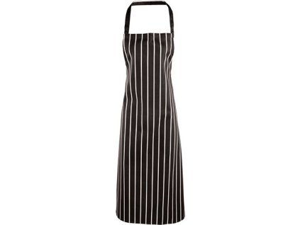 Pruhovaná zástěra v řeznickém stylu (Velikost 72 x 101 cm, Barva Black (ca. Pantone Black C)-White)