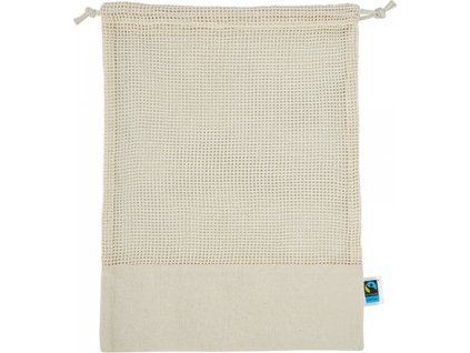 Přírodní síťkovaný vak na zeleninu z organické Fairtrade bavlny 30 x 40 cm (Barva přírodní, Velikost 30 x 40 cm)