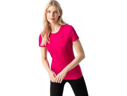 Dámské mírně prodloužené strečové triko Skin Fit s elastanem 165 g/m (Velikost XS, Barva růžová světlá)