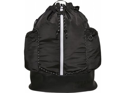 Extra lehký batoh Urban Classics s vyztuženým dnem a praktickými detaily (Barva black/white, Velikost jedna velikost)