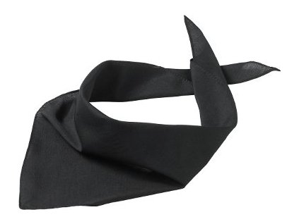 Multifunkční trojúhelníkový šátek 97% polyester, 3% bavlna, 85 x 40 cm (Barva černá)