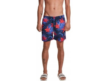 Pánské šortky na plavání se vzorem Urban Classics (22 variant) (Velikost 3XL, Barva palmové listy)