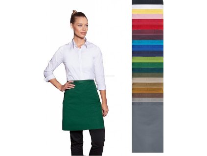 Základní krátká číšnická zástěra v mnoha odstínech (Velikost 70 x 55 cm, Barva černá (ca. Pantone 419C))