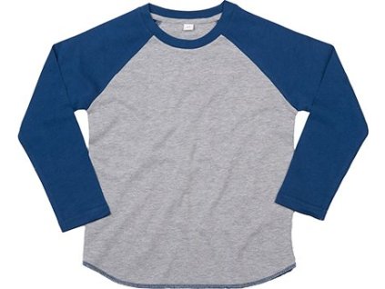 Dětské baseballové tričko s měkčenou úpravou 2 - 7 let (Barva Heather Grey Melange-Swiss Navy, Velikost 8-9 let)