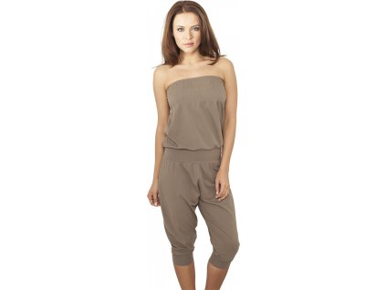 3/4 Capri mírně elastický overal s odhalenými rameny (Barva černá, Velikost L)