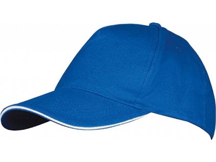 5 panelová baseballová kšiltovka Long Beach s kovovou přezkou (Barva zelená vojenská - béžová)