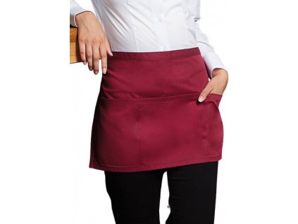 Barmanská zástěra do pasu s kapsičkou se třemi oddíly (Velikost 60 x 35 cm, Barva bílá)