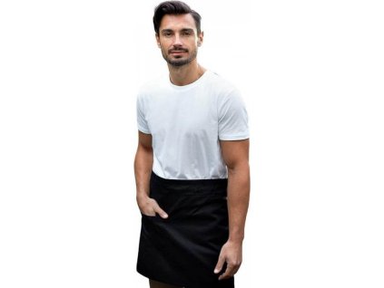 Barmanská zástěra v silné keprové vazbě z organické bavlny (Velikost 110 x 50 cm, Barva černá)