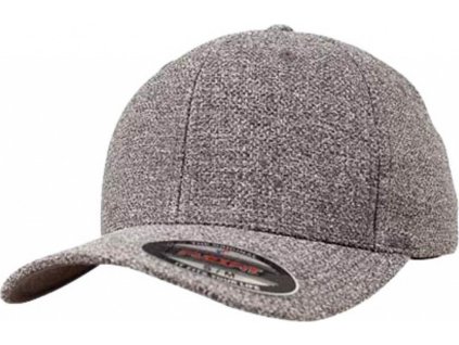 Baseballová melírová kšiltovka Flexfit s prohnutým kšiltem (Velikost S/M, Barva šedá tmavá melír)