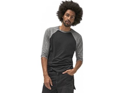 Baseballové unisex triko se 3/4 kontrastními rukávy (Velikost XS, Barva černá - šedý melír)