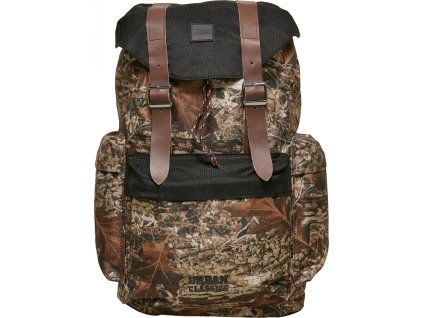 Batoh s kamuflážovým vzorem a postranními kapsami Urban Classics (Velikost one size, Barva barevná)