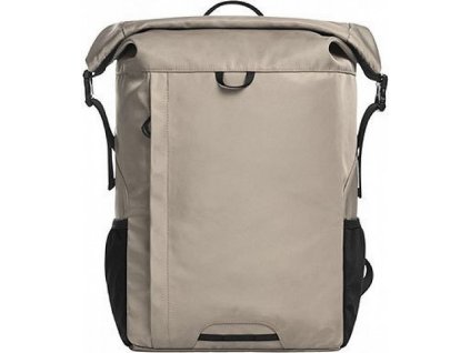 Batoh s rolovacím zapínáním a přední kapsičkou (Velikost 31 x 40 x 15 cm, Barva béžová)