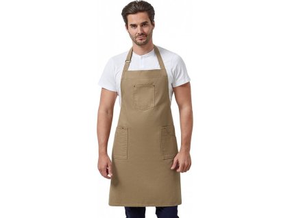 Bavlněná Chino pracovní zástěra se středovou kapsou (Velikost 72 x 86 cm, Barva černá (ca. Pantone Black C))