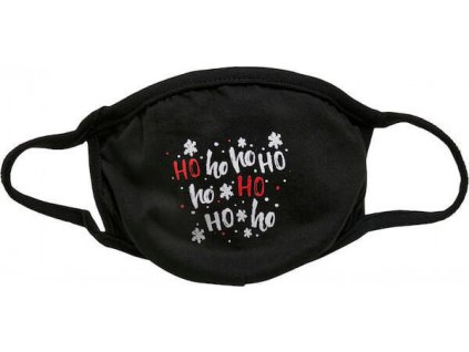 Bavlněná rouška Urban Cassics s nápisem Ho Ho Ho (Barva černá, Velikost one size)