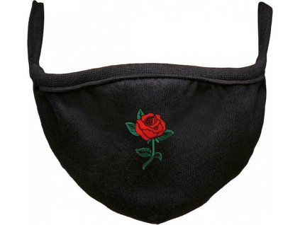Bavlněná rouška Urban Classics s růží (Barva černá, Velikost one size)