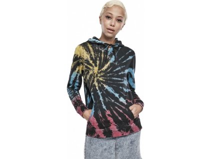 Dámská batikovaná klokanka Urban Classics (Barva černá, Velikost XS)