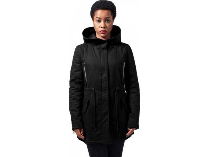 Dámská bavněná parka Urban Classics s rozšířeným zadním dílem (Barva černá, Velikost L)