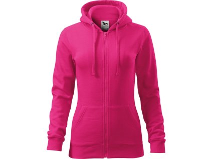 28368 9 damska celopropinaci mikina trendy zipper s kapuci s podsivkou 65 bavlny purpurova vel xl