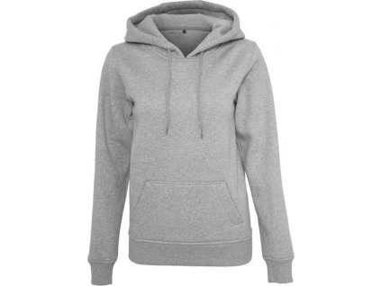 28080 6 damska dlouha tepla mikina s kapuci a kapsou 70 bavlna seda melir vel s