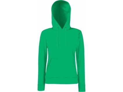 28038 5 damska klokanka s kapuci bez zipu 80 bavlna zelena vyrazna vel xs