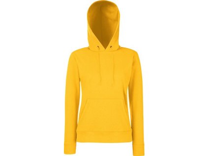 28065 16 damska klokanka s kapuci bez zipu 80 bavlna zluta slunecnicova vel xxl