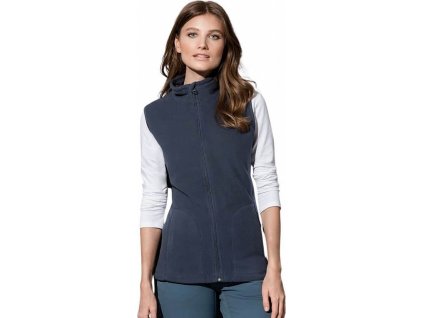 Dámská lehká mikrofleecová vesta se stojáčkem (Velikost S, Barva černá)