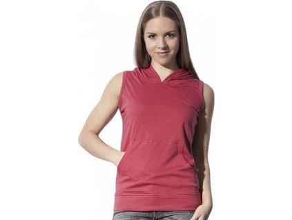 Dámská lehounká klokanka Cecilia bez rukávů s nepodšitou kapucí 140 g/m (Barva bílá, Velikost XS)