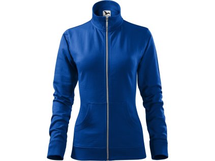 28395 8 damska mikina se stojackem a spiralovym zipem s primesi elastanu modra kralovska vel s