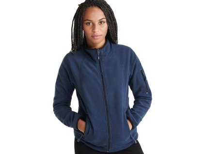 Dámská mikrofleecová mikina s kontrastním lemováním (Velikost S, Barva červená)