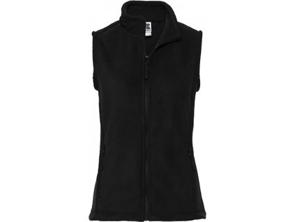 Dámská outdoorová fleecová vesta s kadetovým límcem (Velikost XS, Barva černá)