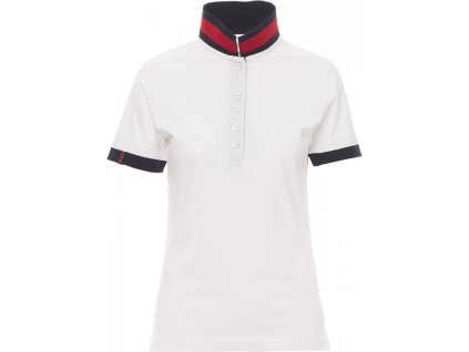 Dámská polokošile Memephis s kontrastním límečkem na rubu (Velikost S, Barva bílá - červená - modrá)