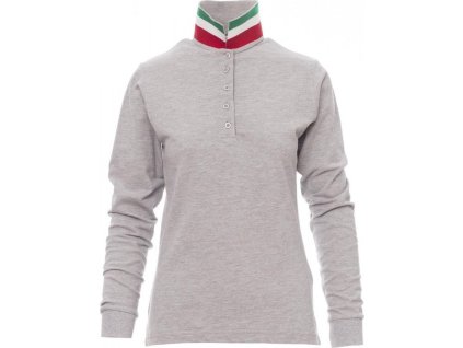 Dámská polokošile Nation s dlouhým rukávem v melírové variantě (Velikost S, Barva ŠEDÁ MELANŽOVÁ/ITÁLIE)